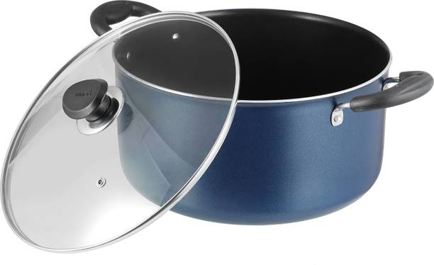VINOD Zest Non-Stick Deep Sauce pot with Glass Lid Pot 28 cm diameter 5.8 L capacity with Lid