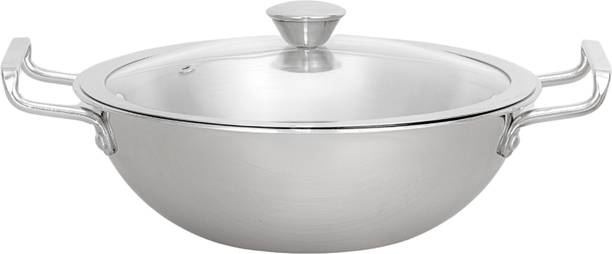 Kreme Platina Triply Kadhai 22 cm diameter with Lid 2.15 L capacity