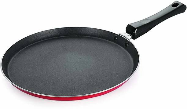 Home-pro Non-Stick Aluminum Flat Tawa | Dosa Tawa | All in One with Soft Touch Handle Tawa 26 cm diameter