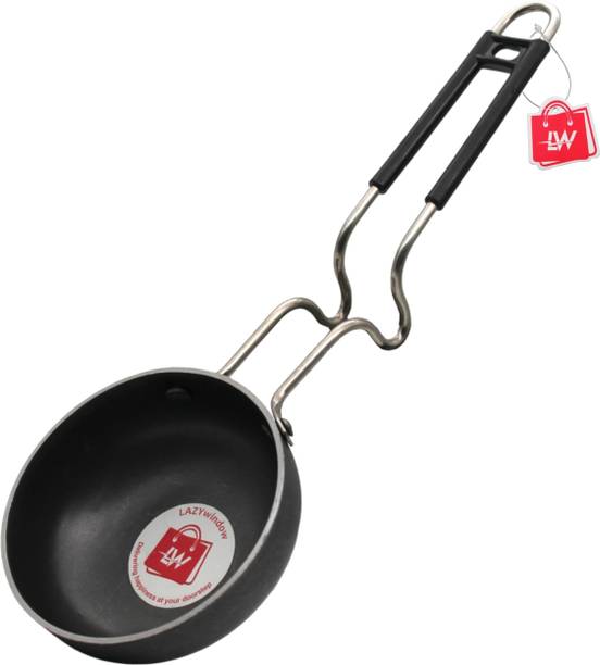 LAZYwindow Essential Iron Tadka Pan/Fry Pan with Steel Handle Tadka Pan 12 cm diameter 0.3 L capacity