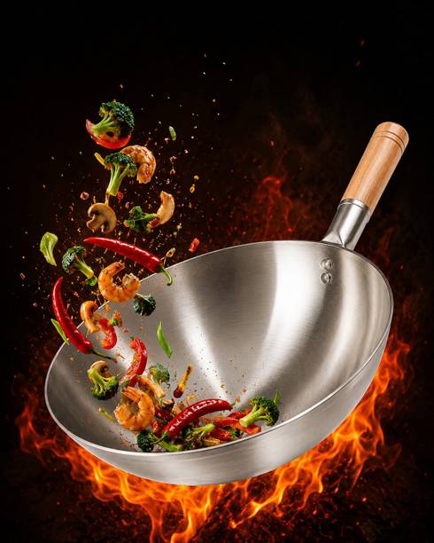 PAUL SONS SILVER WOK Wok 5 L capacity 30.5 cm diameter
