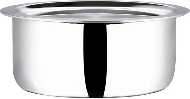 VINOD Platinum Triply Stainless Steel Tope with Stainless Steel Lid Tope/Bhagona/Patila with Lid 5.2 L capacity 24 cm diameter