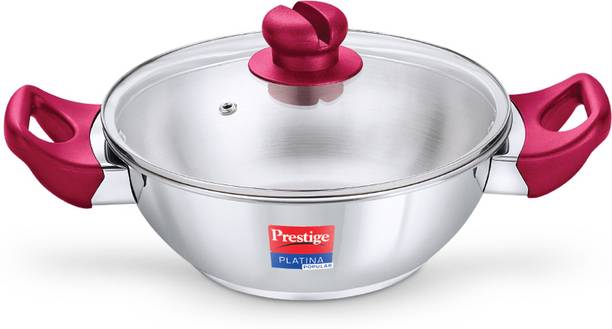 Prestige Platina Popular Kadhai 22 cm diameter with Lid 2.25 L capacity