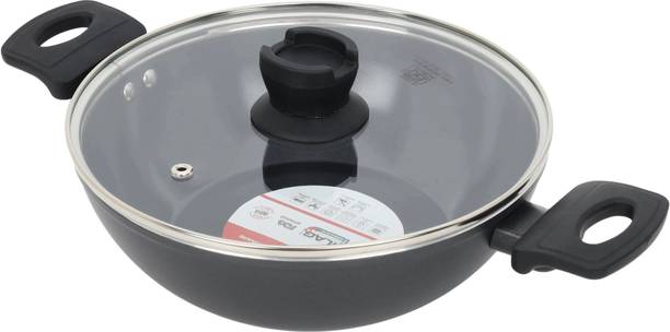 Sunflame Ceramic Non-Stick Kadhai 24 cm diameter with Lid 2.5 L capacity