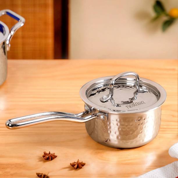 Nestasia Textured Stainless Steel Deep Saucepan Tri Ply...