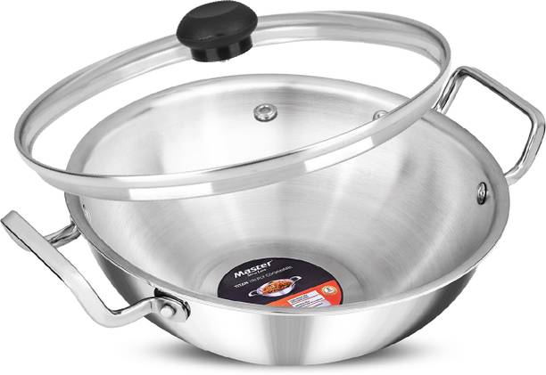 Master Trivana Triply Stainless Steel Kadhai 24 cm diameter with Lid 3 L capacity
