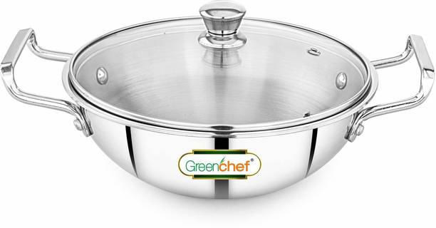 Greenchef Steel Crest tri ply stainless steel 22 cm ढक्कन के साथ