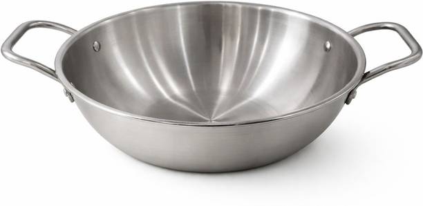 Liora Premium Tri-Ply Stainless Steel Kadhai 26 cm diameter with Lid 2.5 L capacity