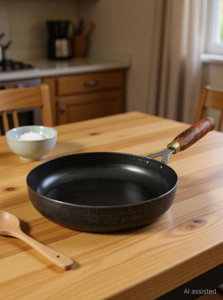 kyyte Induction Base Safe and Healthy Pure Iron Fry Pan 24 cm diameter 2 L capacity