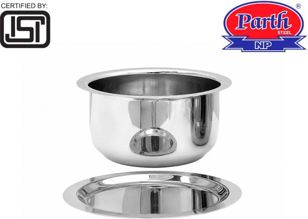 parth Stainless Steel Tope With Lid,Size no 10 Tope/Bhagona/Patila Set with Lid 0.9 L capacity 16.3 cm diameter