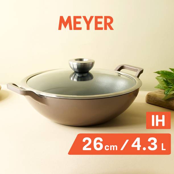 Meyer Enamel Cast Iron Kadhai For Cooking | Non Stick Kadhai | Low Oil Healthy Cooking Kadhai 24 cm diameter 3.2 L capacity