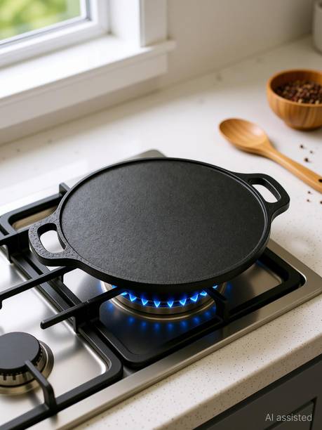 M KHARAVAD MKHARAVAD CI-12 Pre-Seasoned Cast Iron Tawa Tawa 30 cm diameter