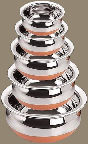 forsel Stainless Steel Copper Base Handi Set for Stylish Dining Presentation Handi 4 L