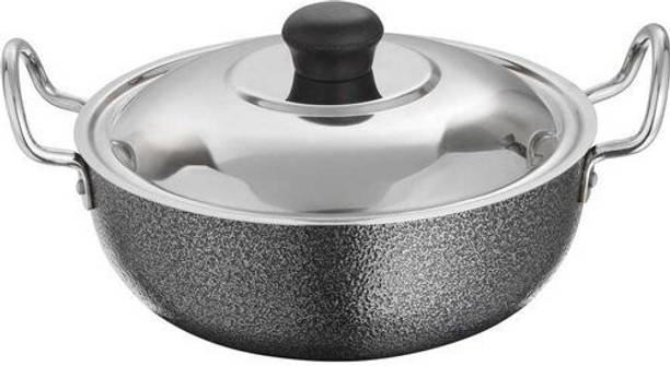 CARNIVAL Aluminium Coating Kadhai/Deep Kadhai With Stainless Steel Lid Kadhai 0 cm diameter 5.5 L capacity
