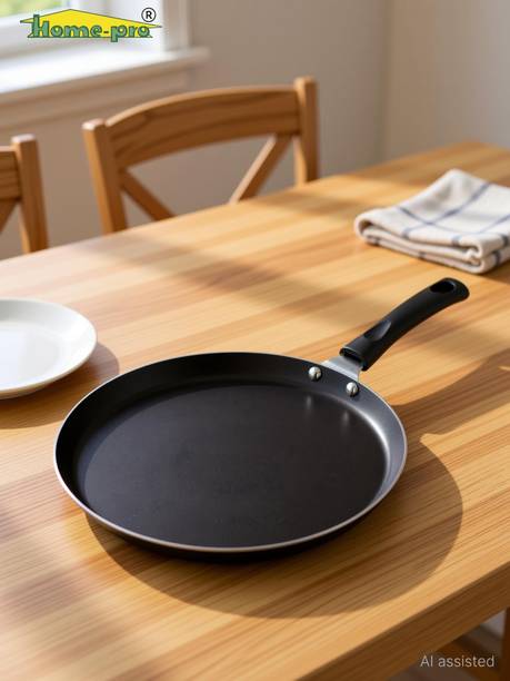 Home-pro Non-Stick Dosa Tawa with Virgin Bakelite Handle only for Gas stove Compatible Tawa 28 cm diameter