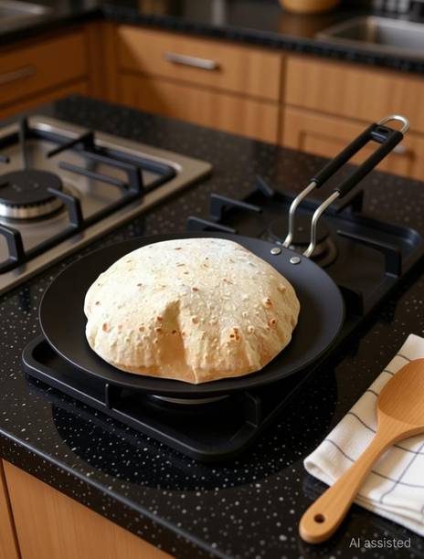 KDEP Roti Tawa with Handle Gas & Induction Compatible 28 cm Lightweight & Durable” Tawa 26 cm diameter