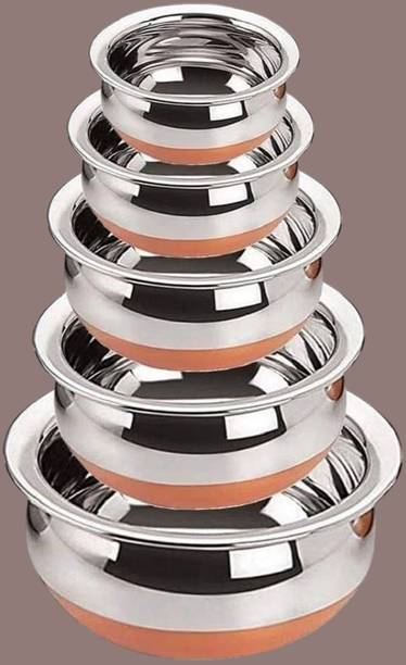 forsel Stainless Steel Copper Base Handi Set for Restaurants and Hotels Handi 4 L