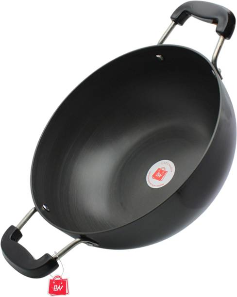 LAZYwindow Superior Quality Hard Anodised Kadhai 25.5 cm diameter 3 L capacity