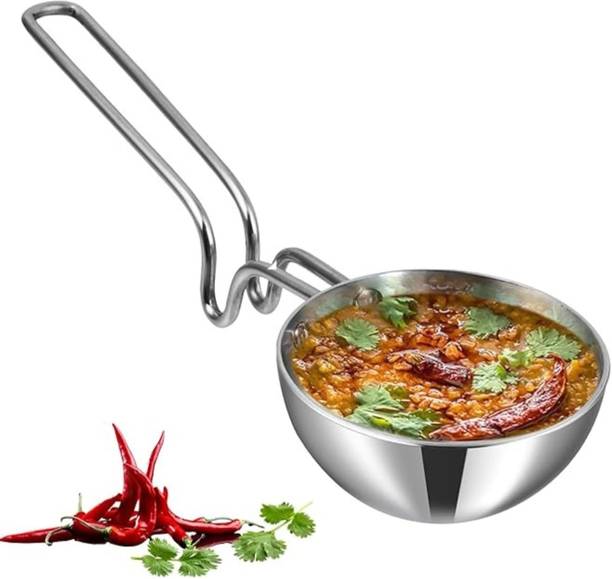 VINOD Platinum Triply Stainless Steel Tadka Pan Jumbo - 400 ml, 12.5 cm Tadka Pan 12.5 cm diameter 0.4 L capacity