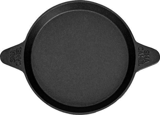 SMA CAMEL Cast iron Pre seasoned Mulbagal tawa/Adaikal/Fish frying pan 10 inches (25 cm) Fry Pan 25 cm diameter 1.02 L capacity