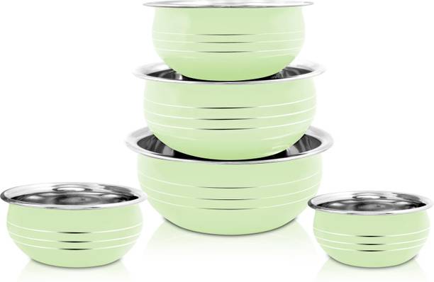 Redific Biryani Handi Set Stainless Steel handi urli Serving Bowls Utensil Cookware Set 4.7 L