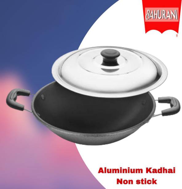 BAHURANI Aluminium 1.5 l non stick kadhai with lid included _209 Kadhai 22 cm diameter with Lid 1.5 L capacity
