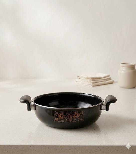 Jainpet Double Handle Non-Stick Wok Kadhai 26 cm diameter 3 L capacity