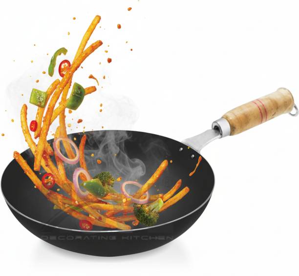 NSVL Iron Chinese Wok with Sturdy Wooden Handle