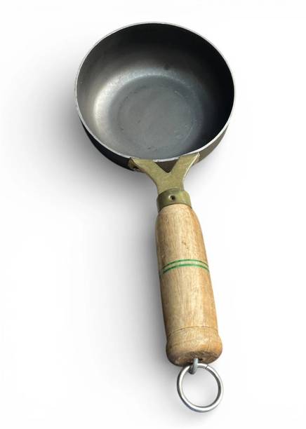 JENTERPRISE Iron Small Tadka Pan For Making Giving Tadka In Food Fry Pan 12.5 cm diameter with Lid 0.2 L capacity