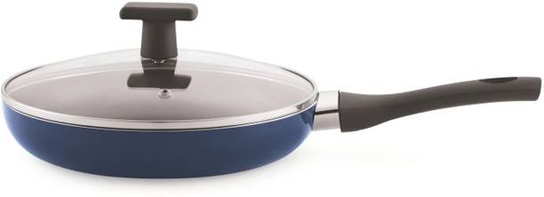 cello Black Platina Triply Stainless Steel Frying Pan with Glass Lid Fry Pan 28 cm diameter with Lid 2.9 L capacity