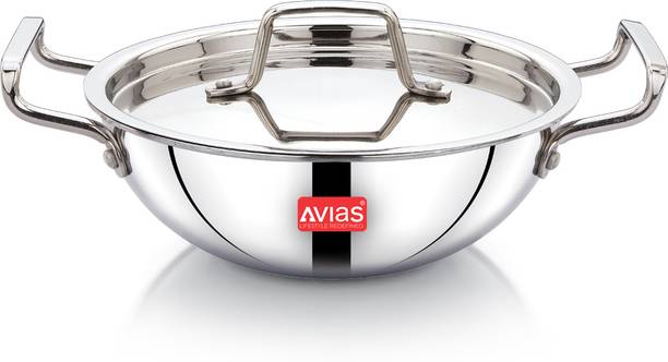 AVIAS AVI3 Triply Kadai with SS Lid Kadhai 22 cm diameter with Lid 2 L capacity