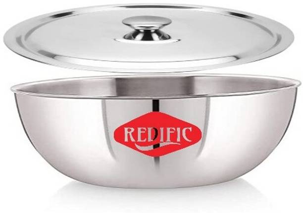 Redific Stainless Steel Triply Kadhai Stainless Steel Non Stick Extra Deep Cooking Kadai with Lid Dinner Set