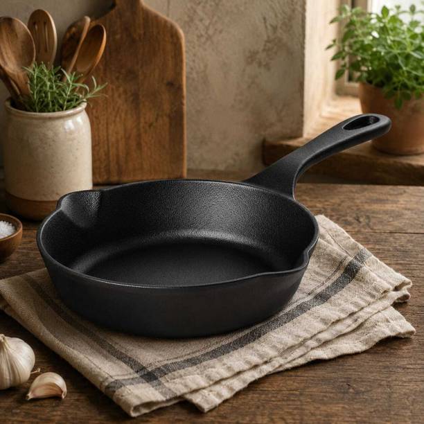 forsel Pre Seasoned Cast Iron Fry Pan with Strong Handle Grip Design Tawa 22 cm diameter