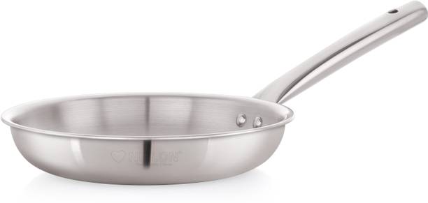 NIRLON Plus Triply 3 Layer Stainless Steel Cookware Fry Pan 24cm |Low Oil Cooking Fry Pan 24 cm diameter 1.7 L capacity