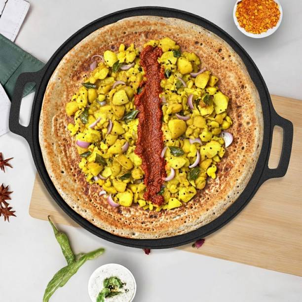 ESSPY Pre-Seasoned Cast Iron Flat Dosa, Roti, Chapati T...