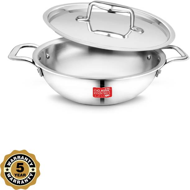 Classic Essentials Induction Bottom Triply Stainless Steel Cookware Kadhai 30 cm diameter 4.5 L capacity