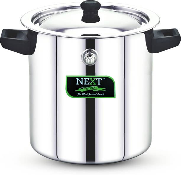 Next Future 1 Litre Stainless Steel Milk Boiler, Milk Cooker, Milk Pot with Handle & Knob Pot 14 cm diameter 1 L capacity with Lid