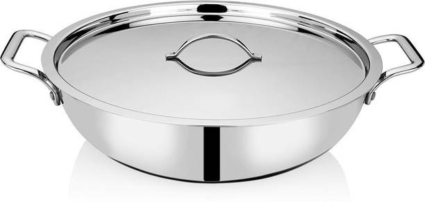 bhalaria Triply Kadai W/Lid & Handle Kadhai 28 cm diameter with Lid 3.5 L capacity