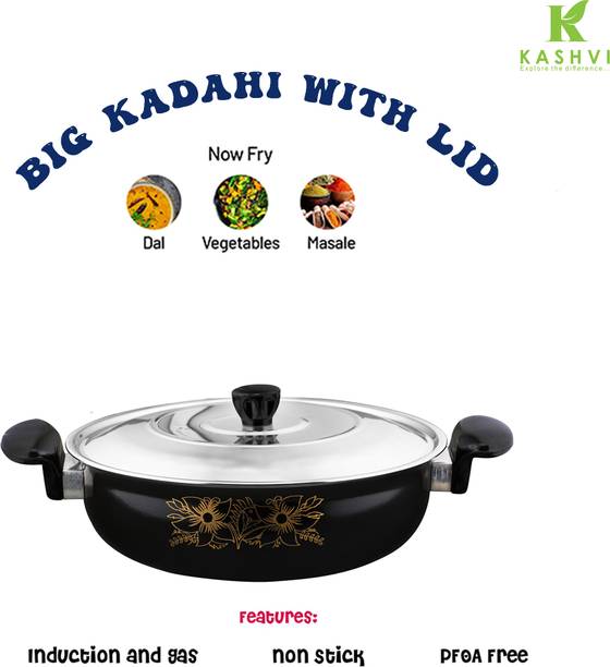 Kashvi Premium Kadhai Kadhai 26 cm diameter with Lid 3.5 L capacity