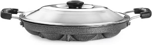 Masox Store Non-Stick 12 Cavity Single Handle Appam Patra/ Paniarakkal with Lid Standard Idli Maker