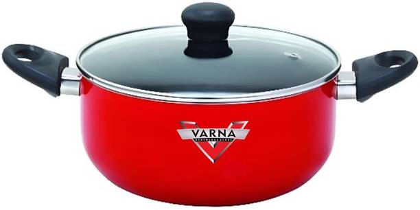 VARNA STAINLESS STEEL RED BIRYANI POT Pot 21 cm diamete...