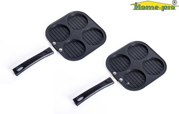 Home-pro Non -Stick Uttapam Tawa Pack Of 2|4 Cavity Mini Pancake Maker |Mini Idli Pan Tawa 19.5 cm diameter