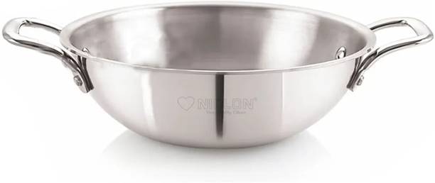 NIRLON Plus Triply Stainless Steel Cookware Deep Kadhai 18cm Kadhai 18 cm diameter 1.1 L capacity