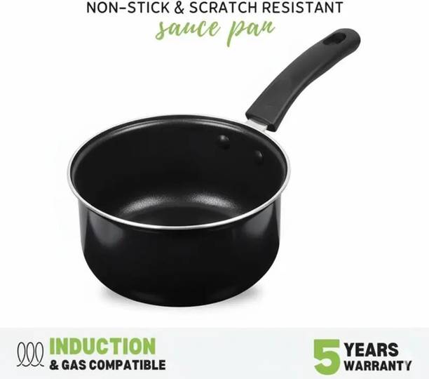 Modern Essentials Hard Anodized Black Non stick Sauce pan | Patila | Milk Pan | Saucepan Sauce Pan 17 cm diameter 1.7 L capacity