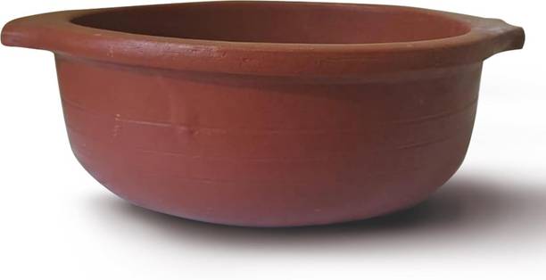 ASWATHEXPORT Natural Red Cooking Pot 9 Inch Handi | Handmade Cookware for Healthy Cooking Handi 2.3 L