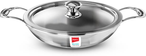 IMPEX Serene Triply Kadhai 20 cm diameter with Lid 1.4 L capacity