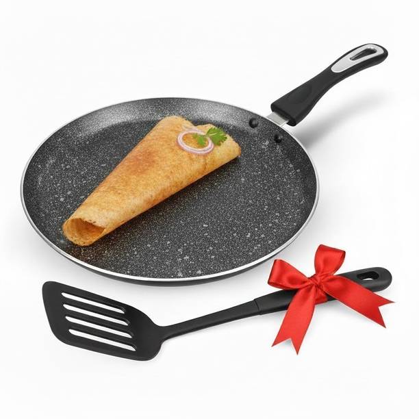 IMPEX Granite Nonstick Large Tawa 30 cm with Spatula, 3 Layer Super Granite Coating Tawa 30 cm diameter