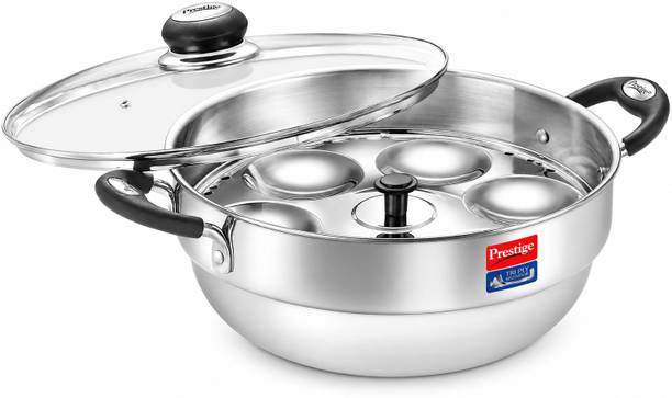 Prestige Triply Splendor (Idli Plates-2U, Mini Idli Plate-1U, Dhokla Plate-1U) Multi Kadhai 28 cm diameter with Lid 4 L capacity