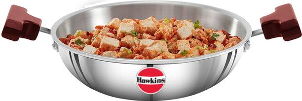 Hawkins Stainless Steel Deep-Fry Pan, Kadhai (SSD15) Kadhai 15 cm diameter 1.5 L capacity