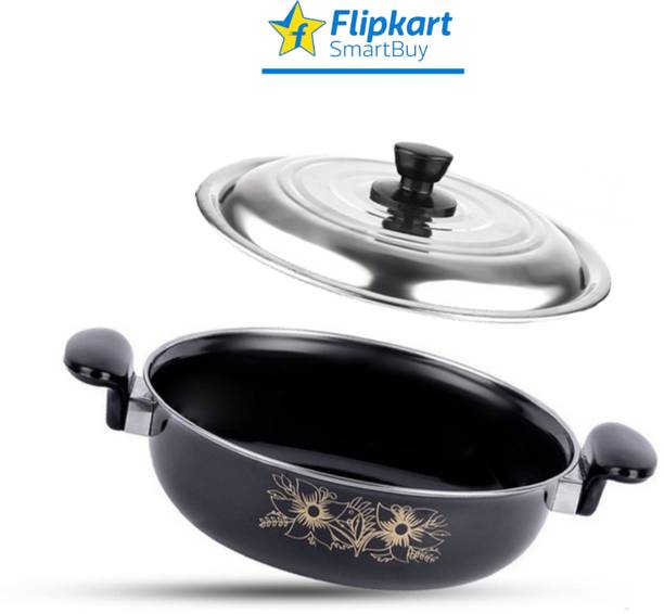 Flipkart SmartBuy Premium Non-Stick Kadhai with Lid (3.5 L) 4 - Non-Stick Cast Iron Kadhai 27 cm diameter with Lid 3.5 L capacity
